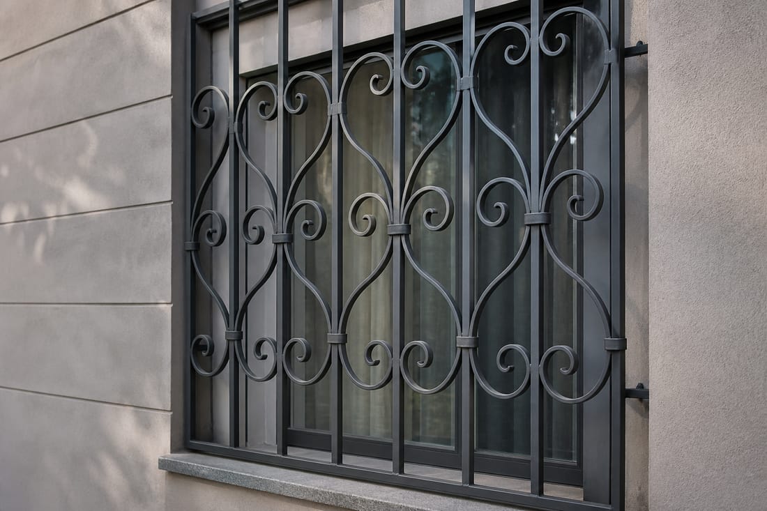 Exemple : grille de sécurité en fer forgé